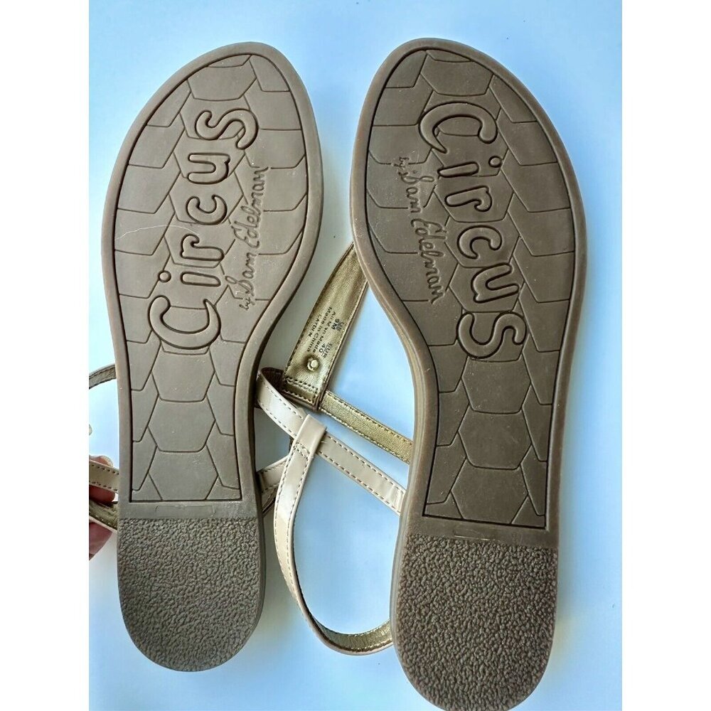 Sam Edelman Circus CAYDEN Nude Patent Thong Flats Sandals Women Size 9 M - Picture 5 of 6